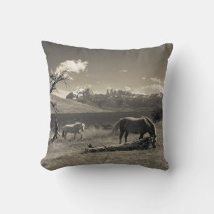 Almofada Paisagem com cavalos