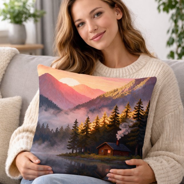 Almofada Paisagem da Natureza em Pixel Art (Criador carregado)