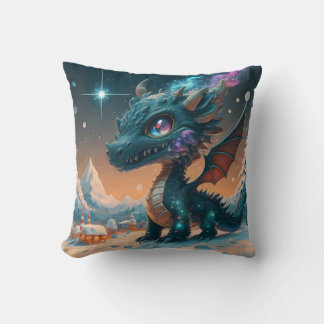 Almofada Paisagem de inverno de Chibi Dragon Mystical