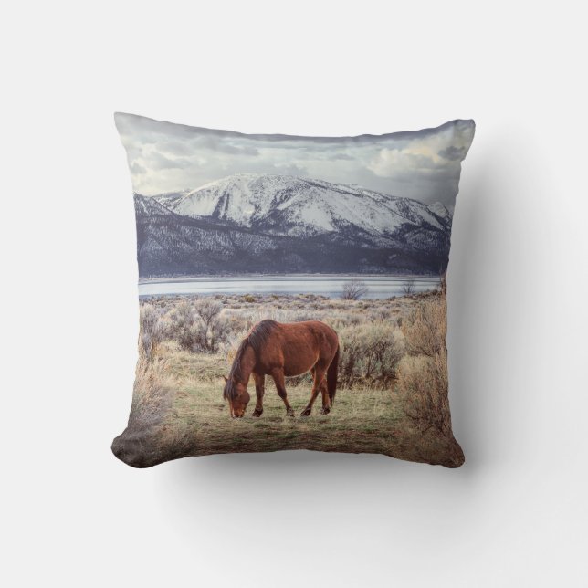 Almofada Paisagem de inverno de Nevada. (Frente)
