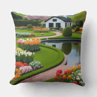 Almofada Paisagem de jardim ao ar livre