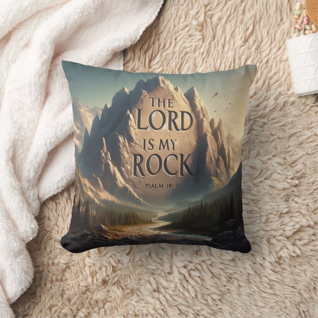 Almofada Paisagem de montanha O SENHOR É O MEU PSALM DE ROC (Cobertor)
