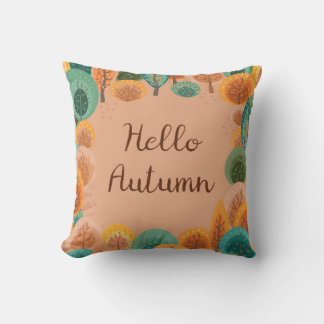 Almofada Paisagem de outono com abstrato de mão desenhada à