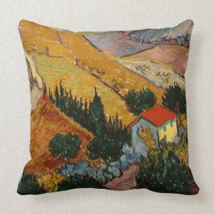 Almofada Paisagem de Vincent van Gogh com casa &