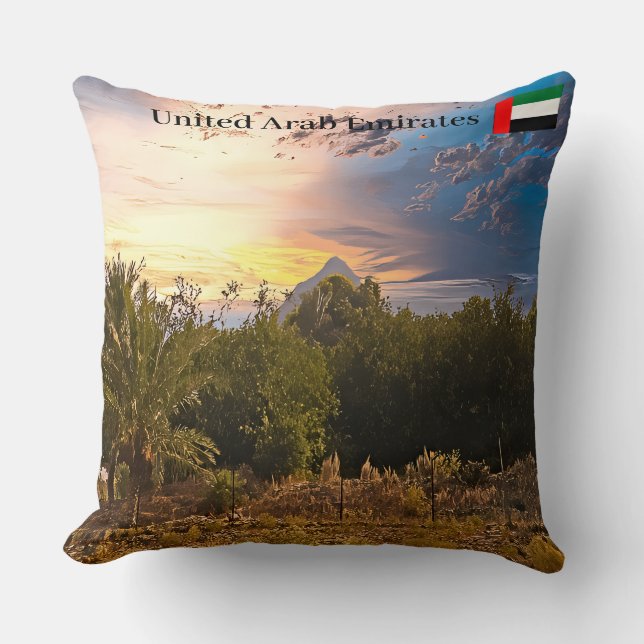 Almofada Paisagem do deserto dos Emirados Árabes Unidos no  (Frente)