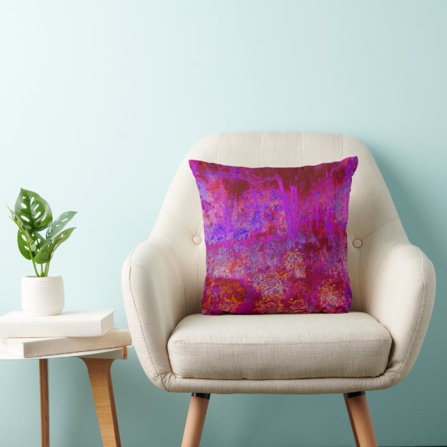 Almofada Paisagem Impressionista Trippy Red e Magenta (Cadeira)