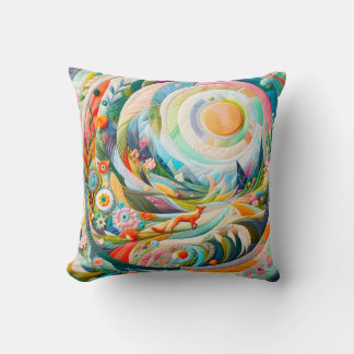 Almofada Paisagem Primavera da Arte Moderna Bordada