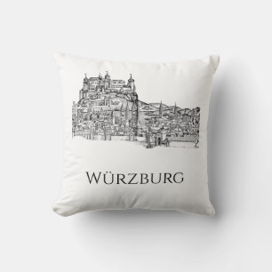 Almofada Paisagem Urbana de Würzburg Baviera Arte Minimalis