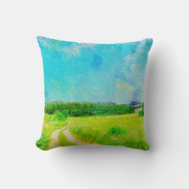 Almofada Paisagem verde pacífica ao ar livre (Frente)