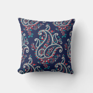 Almofada Paisley Asiático: Design tradicional sem costura.