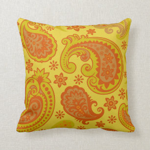 Almofada Paisley bonito bronzeado amarelo