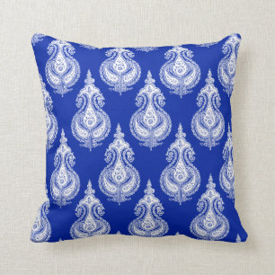 Almofada Paisley branco azul
