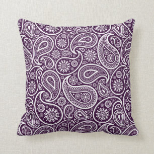 Almofada Paisley Floral do Geep Purple & White Vintage