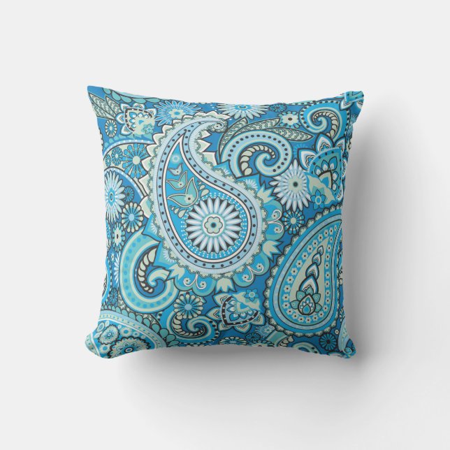 Almofada Paisley Floral Pattern Blue (Frente)