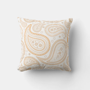 Almofada Paisley Orange no Travesseiro decorativo Branco