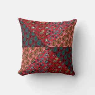 Almofada Paisley Patchwork, Boho Style, Hippie Travesseiro