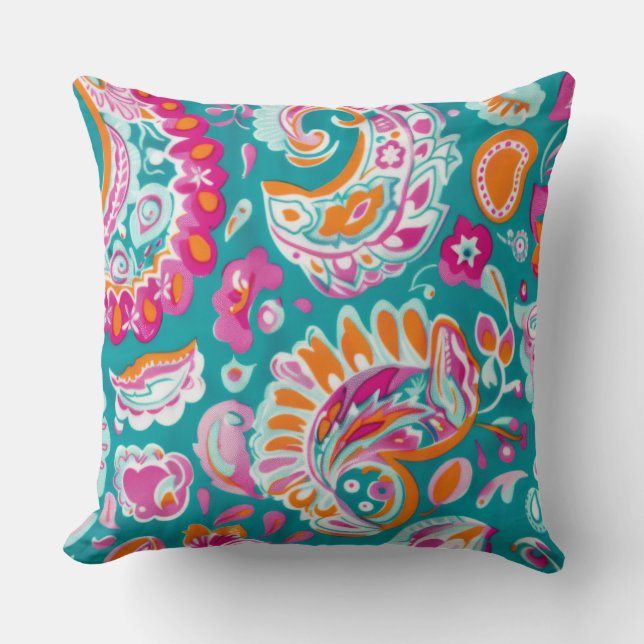 Almofada Paisley Pattern Boho Floral Decorative (Frente)