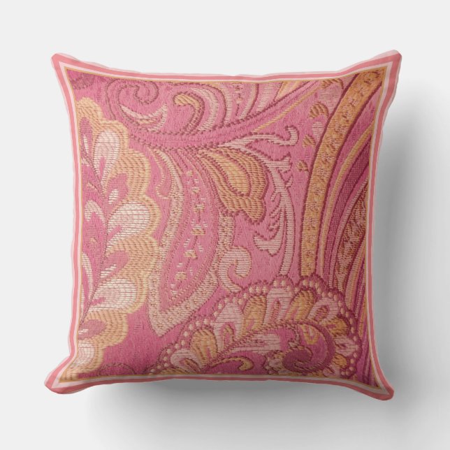 Almofada Paisley Pink e Travesseiro Laranja (Frente)