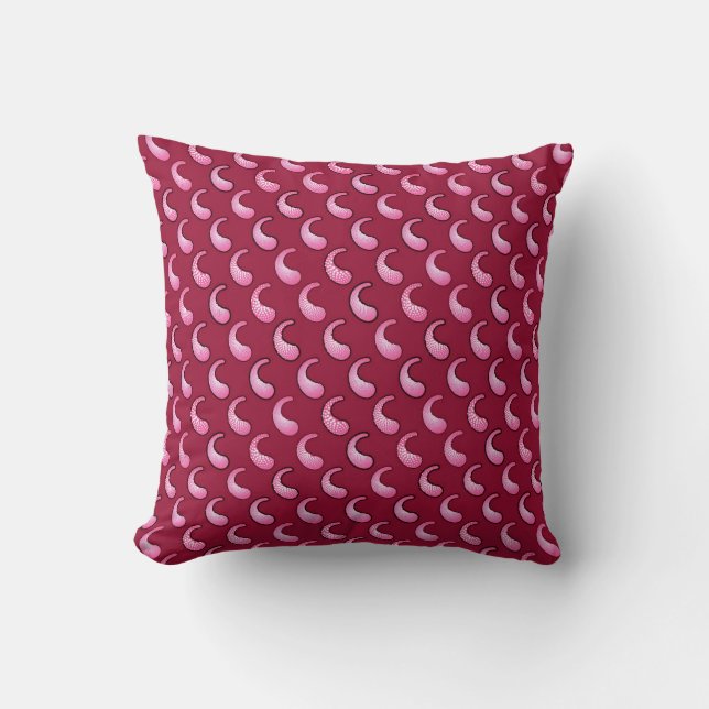 Almofada Paisley rosa sobre marrom (Frente)