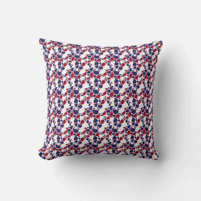 Almofada Paisley vermelho e azul (Frente)
