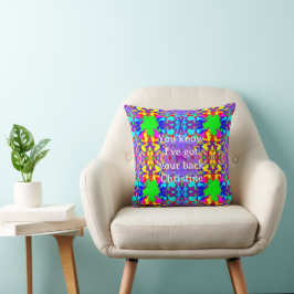 Almofada Palavras de Encorajamento Padrão de Arte Abstrata 