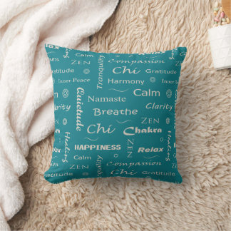 Almofada Palavras de Mindfulness Azul Padronizado