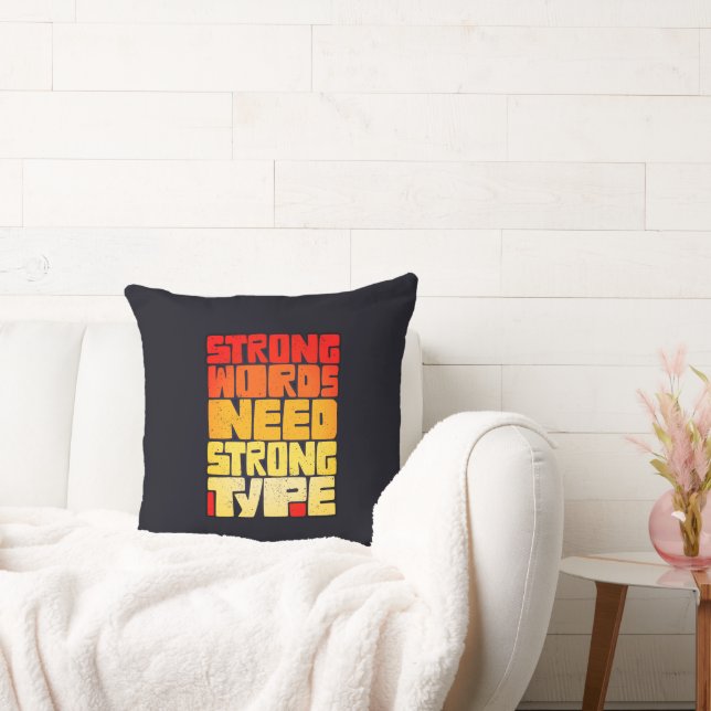 Almofada Palavras Desenhadas À Mão Palavras Fortes Precisam (Sofá)