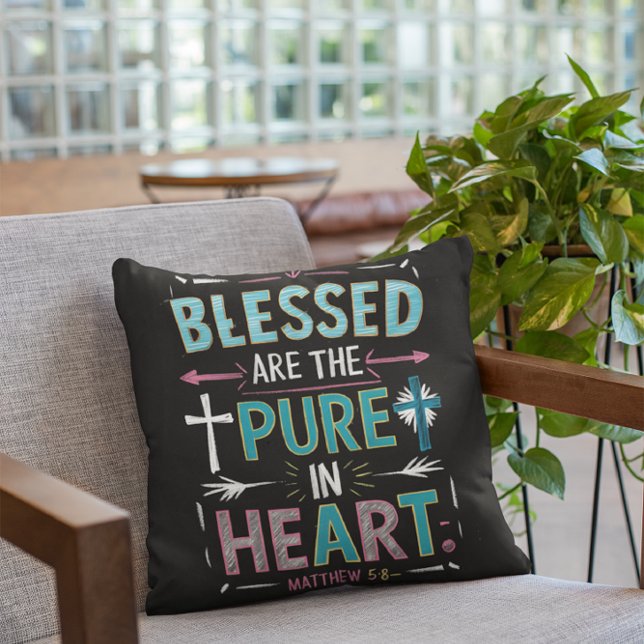 Almofada Palavras iluminantes em meio a uma cruz (Criador carregado)