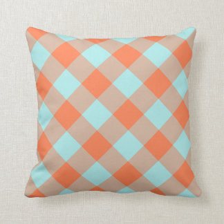 Almofada Pale Turquoise Coral Gingham