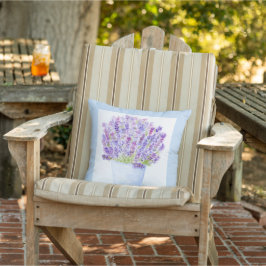 Almofada Palha Floral de Lavanda de Sola, pintada à mão