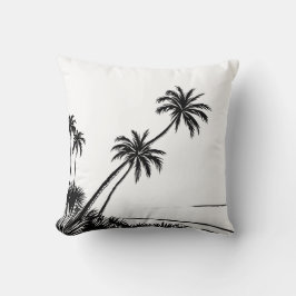 Almofada Palm Beach Ocean Modern Black and White