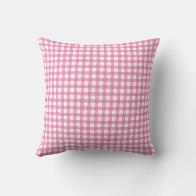 Almofada Palm Beach Preppy Gingham Throw Pillow | Colorful  (Verso)