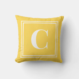 Almofada Palm Beach Preppy Yellow Monogram Throw Pillow