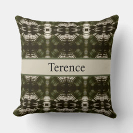 Almofada Palm Leaf Shadow Army Green, personalizável