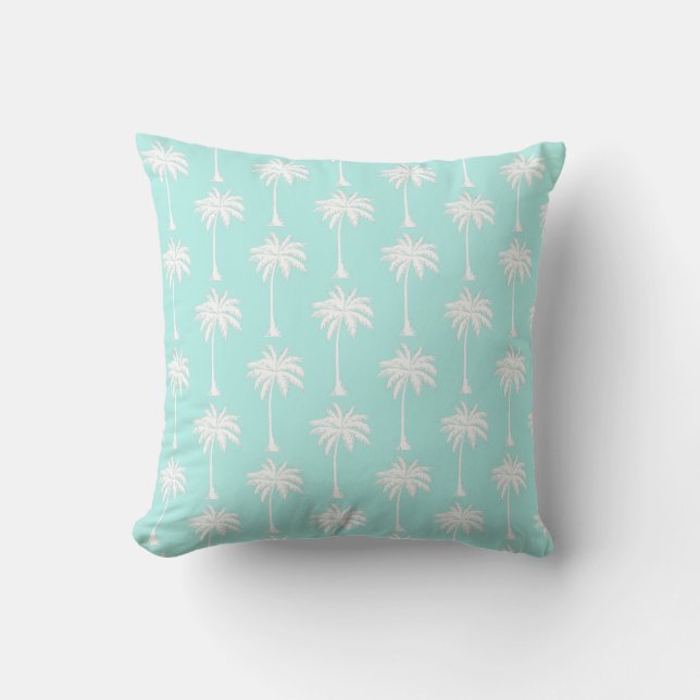 Almofada Palm Tree Blue White (Frente)