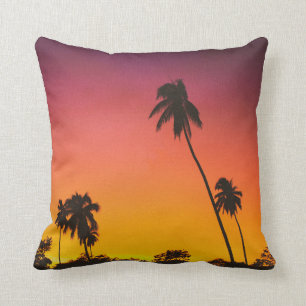 Almofada Palm Tree Desert Sunset , Amazante Mountain Landsc