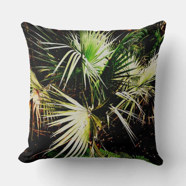 Almofada Palm Tree leaves pattern chic tropical (Frente)