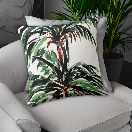 Almofada Palm Tree Pattern Watercolor Beach Inspiron