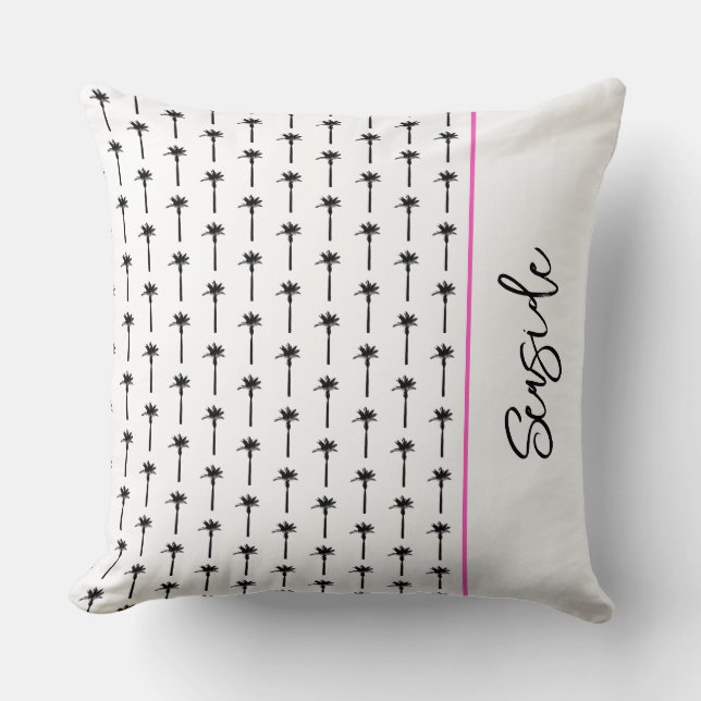 Almofada Palm Tree Patterno Personalizado LOCALIZAÇÃO Viage (Frente)