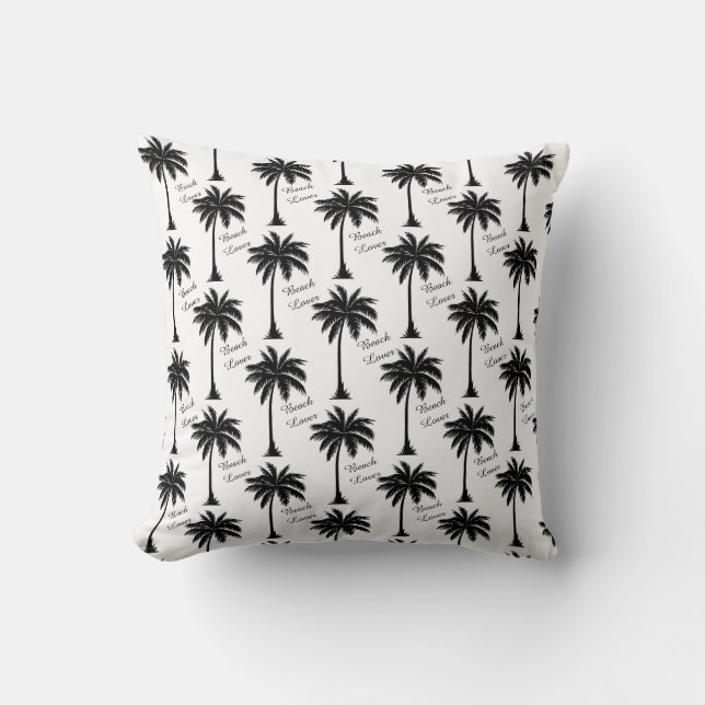 Almofada Palm Tree Silhouette Beach Lover (Frente)