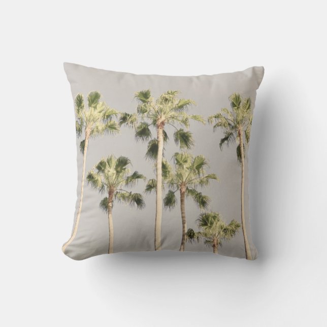 Almofada Palm Trees Beach Design 288 Pewter Green Color (Frente)