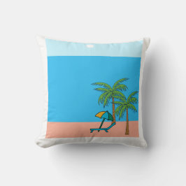 Almofada Palm Trees Beach Scene Square Throw Pillow – Coas