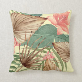 Almofada Palma Floral Tropical Deixa Aquarela