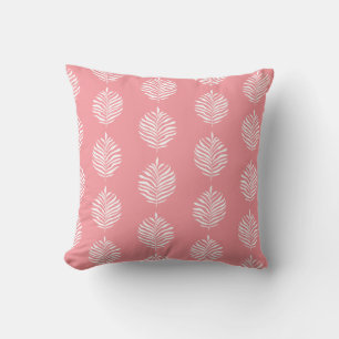 Almofada Palma Tropical Folha Padrão Flamingo Rosa