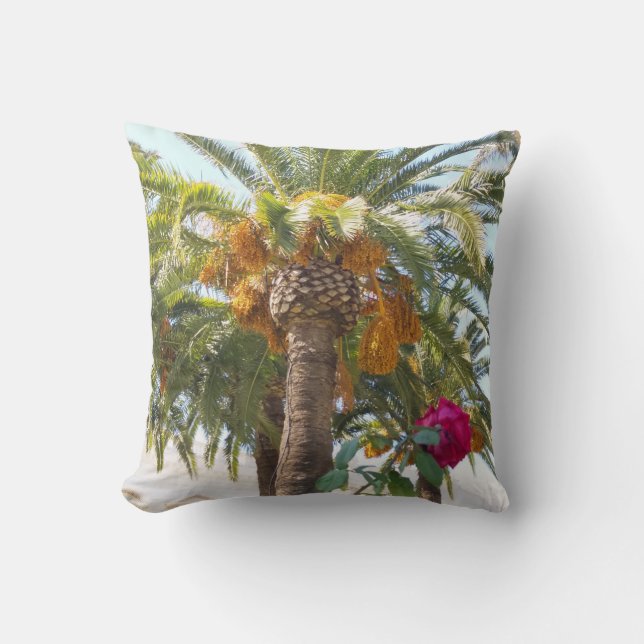 Almofada Palmas e Rosa (Frente)