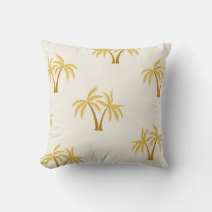 Almofada Palmeiras Douradas: Têxtil Tropical.