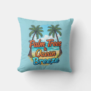 Almofada Palmeiras e brisa oceânica - Travesseiro decorativ