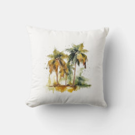 Almofada Palmeiras em trópicos verdes e amarelados