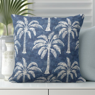 Almofada Palmeiras Travesseiro decorativo Azul Indigo - Dup