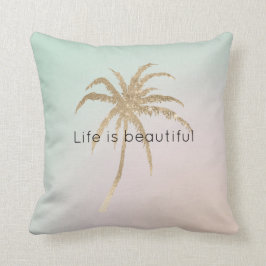 Almofada Palmeiras Tropicais Douradas de Mint Cream